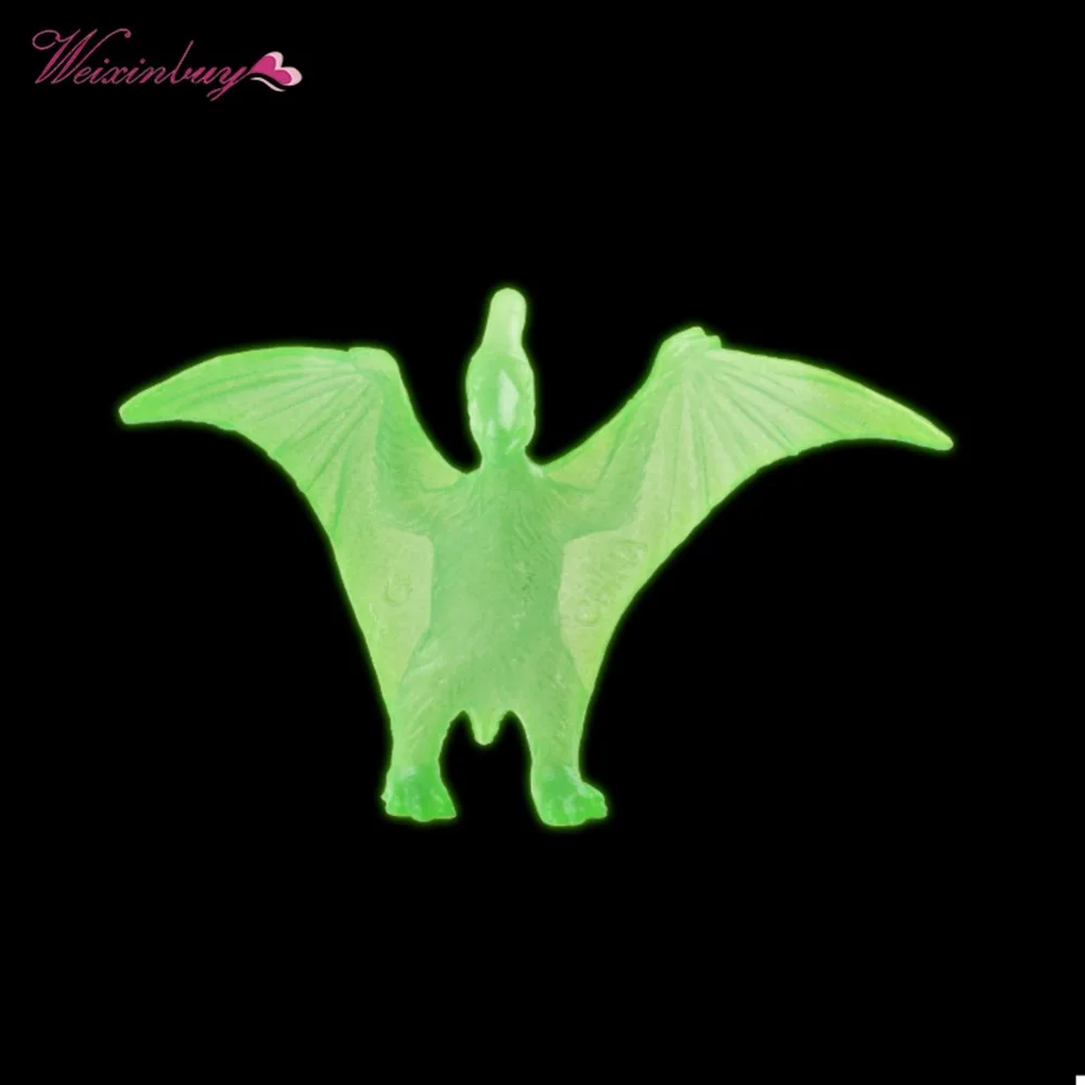 10 pcs/set mix Super funny Mini luminous Jurassic Noctilucent Dinosaur Toys Kids Glow In The Dark Dinosaurs Action Figures Toys