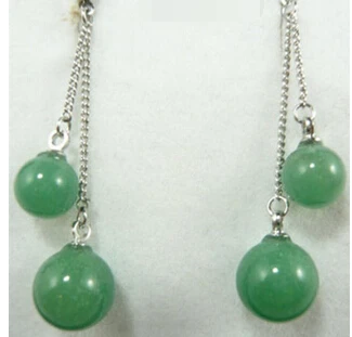 Hot sell Noble- hot new - wb001 Natural Light Green Jade Beads Dangle Earrings | Украшения и аксессуары