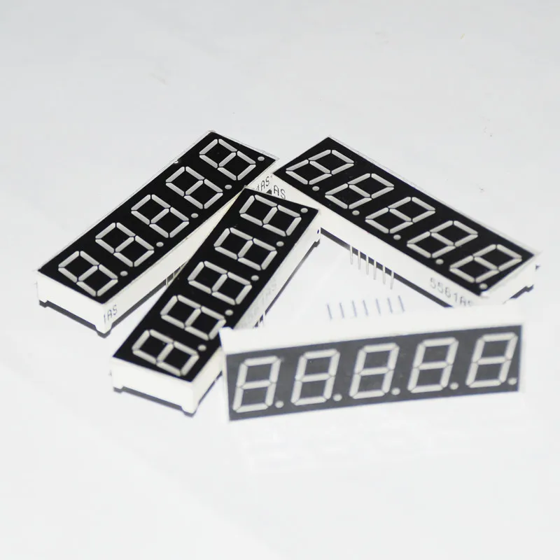 5pcs 0.56inch 1 2 3 4 5 Bits Digit LED Display Digital Module 7-Segment Tube 1 2 3 4 5 Digits 0.56 Red 7 Segments LED Display 