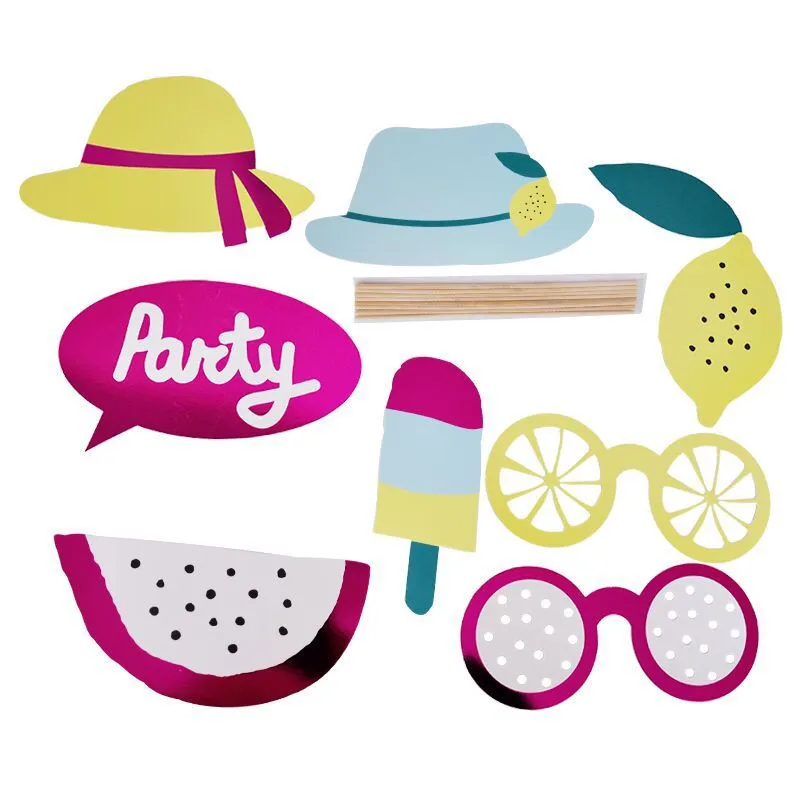 32pcs8pcs Beach Party Birthday Party Photo Props Flamingo Party Supplies for Wedding Christmas  Festivals PT65 (4)