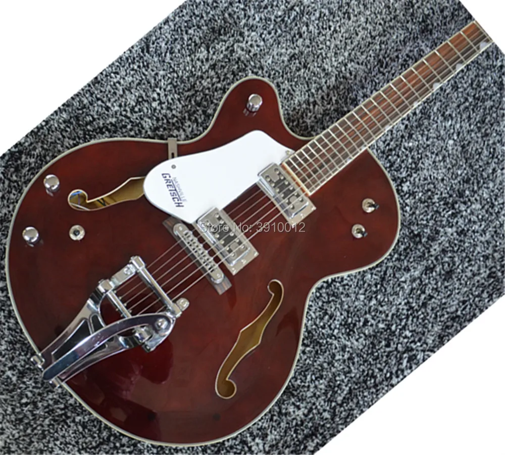 

factory direct Gretsch Jazz F hollow left hand electric guitar big rocker brown body can be changed as request