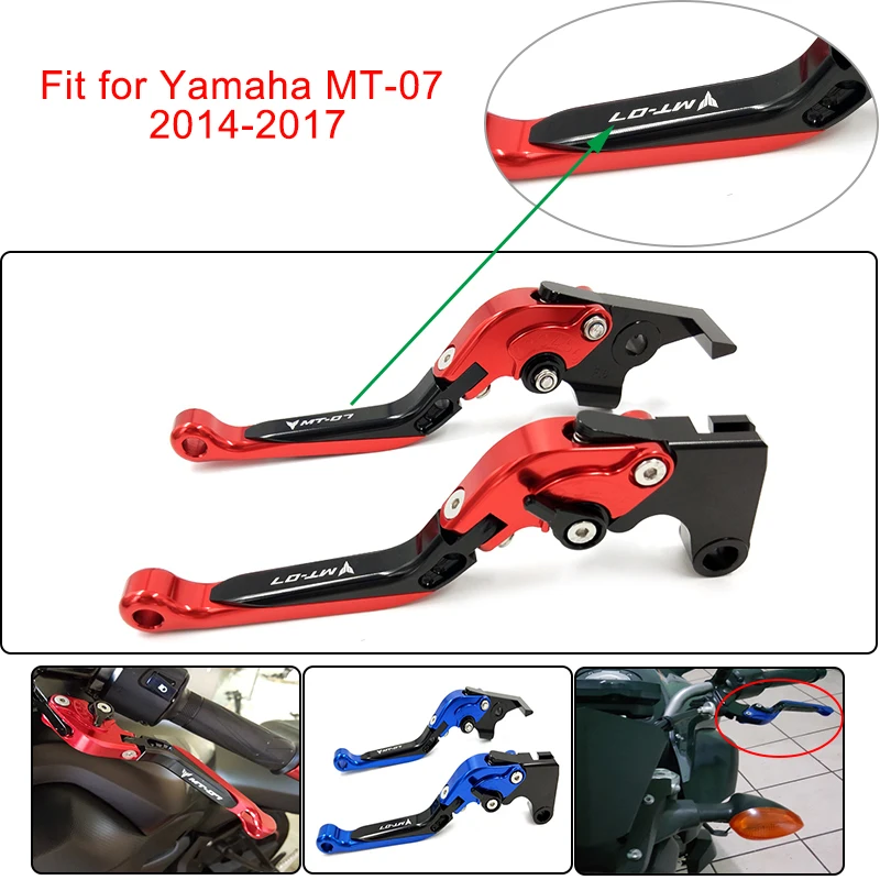 MT-07 MT07 MT 07 Motorcycle CNC Adjustable Foldable Extendable Brakes Clutch Levers For Yamaha MT-07 MT07 MT 07 2014-2017 Levers (8)