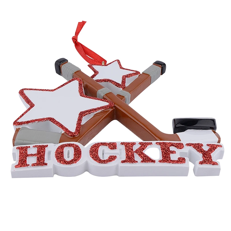 Ice Hockey Resin Glossy Sports Christmas Tree Ornaments Personalized Keepsake Gifts Used For Holiday Party and Home Decoration