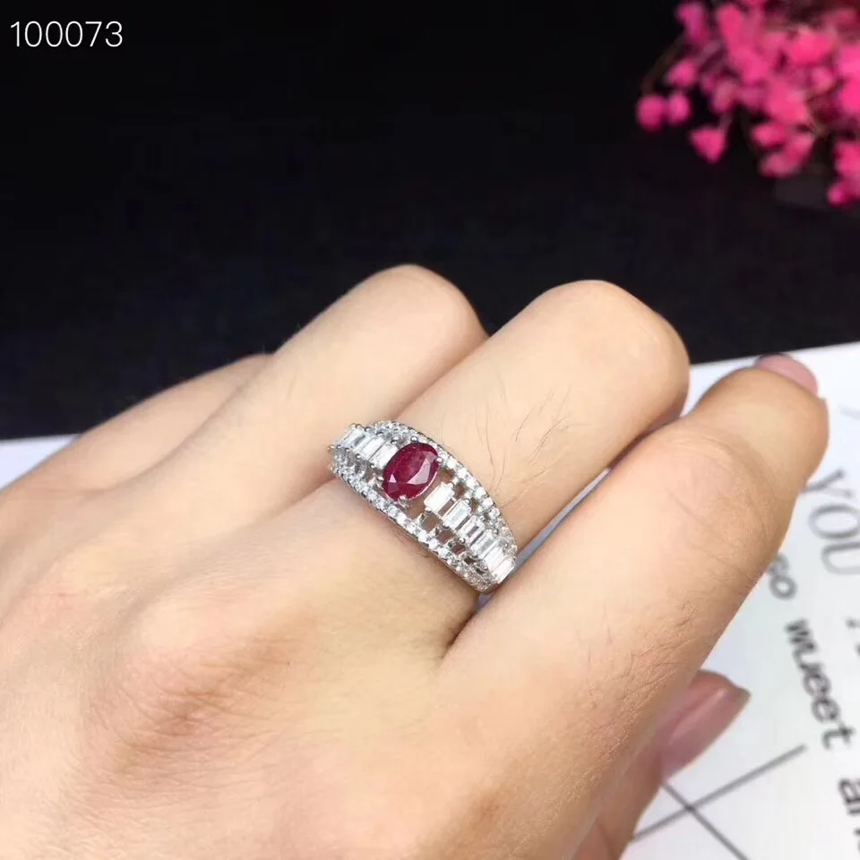 Real ruby ring Free shipping Natural real ruby 925 sterling silver
