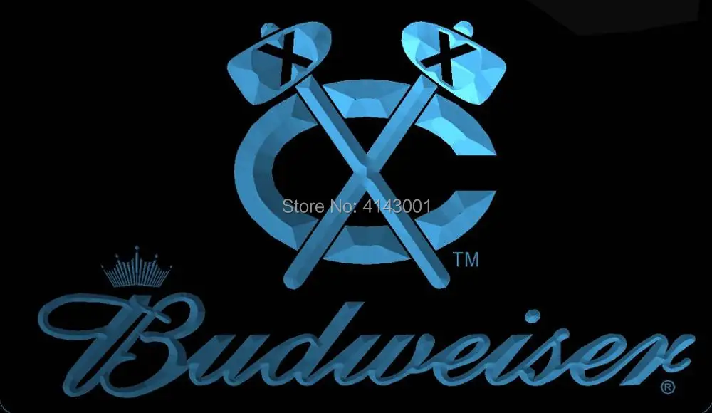 

LS1914-b-Chicago-Blackhawks-Budweisers-Bar-Neon-LED-Light-Sign Decor Free Shipping Dropshipping Wholesale 8 colors to choose