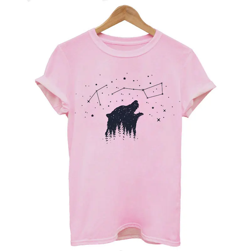 Vintage Vogue Whale Tail Printed Gothic Tshirt Cosmic Belief Harajuku Summer Tops T Shirt Women Vintage Streetwear Vegan T-shirt - Цвет: 1332-Pink