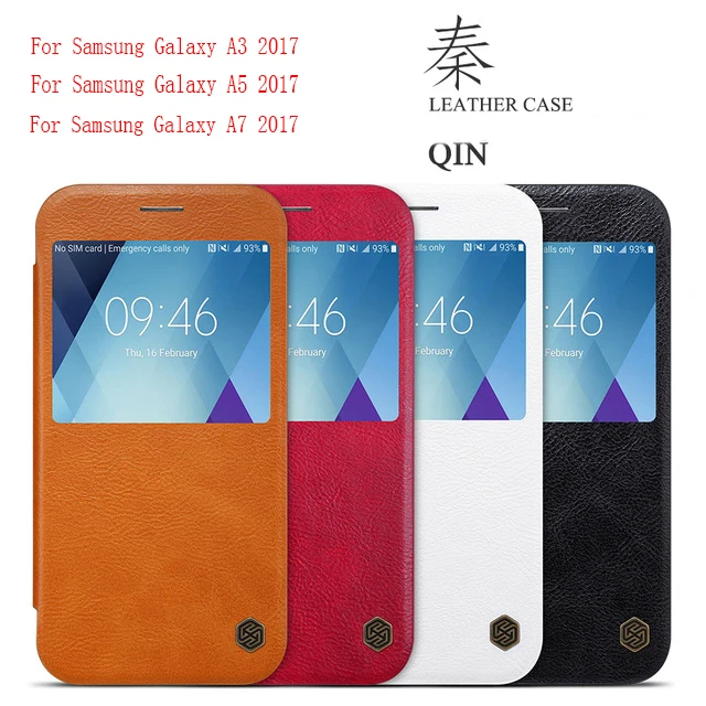 

Nillkin Vintage Qin Flip PU leather hard plastic back cover for Samsung Galaxy A3 2017/A5 2017 A520/A7 2017 A720 phone case cove