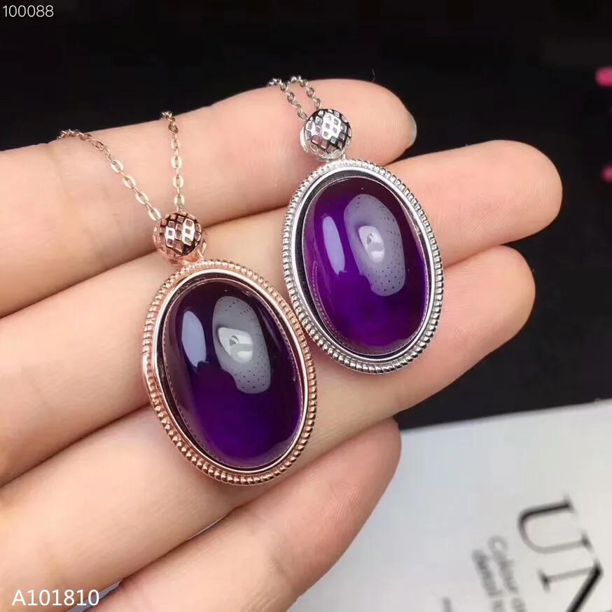 KJJEAXCMY boutique jewels 925 Подвеска из чистого серебра с натуральным аметистом|Подвески| |