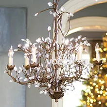 Кантри в европейском стиле обувь с украшением в виде кристаллов люстры в ретро-стиле, гостиной, столовой, спальня ветви Кованые люстры LU01