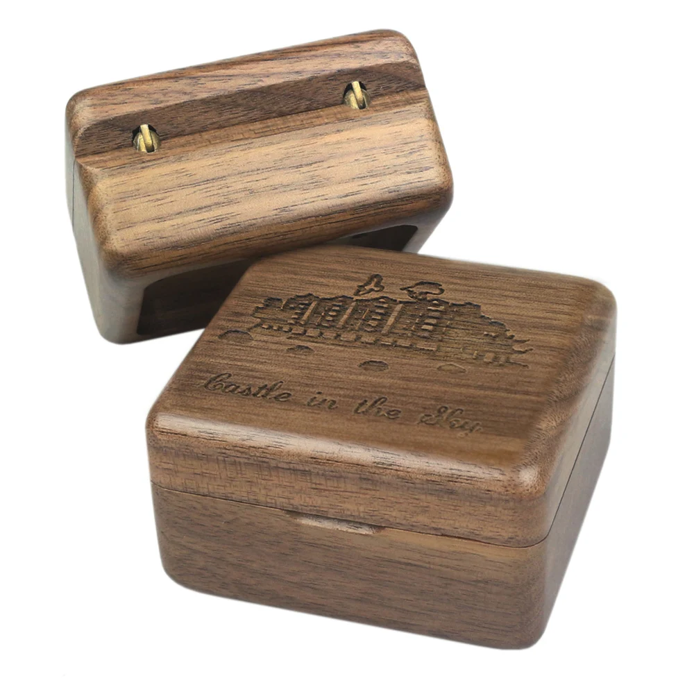 Sinzyo Handmade Wooden Castle in the Sky Music Box Wood Carved Mechanism Musical Box Gift For Christmas Valentine's day 3