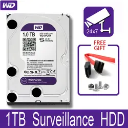 WD фиолетовый 1 ТБ видеонаблюдения внутренний жесткий диск 3,5 "64 м кэш SATA III 6 ГБ/сек. Т 1000 Гб HDD HD Жесткий диск для Видеонаблюдение DVR NVR