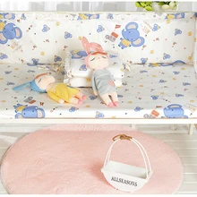 5 шт., комплект хлопковой кроватки, Комплект постельного белья с рисунком для малышей, детская кроватка, Комплект постельного белья(4 бампера+ простыня