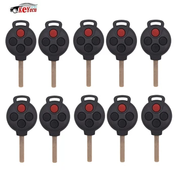 

KEYECU 10 Pcs/lot New Uncut Remote key Shell Case Fob 4 Buttons for Benz SMART Fortwo 450 Forfour 451 Roadstar