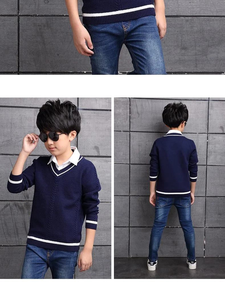 2017 Children's sweater Winter new Keep warm Cashmere boy sweater V-collar Kids for boys Children's clothing Winter clothing HTB1H4bIOXXXXXb5XFXXq6xXFXXXr - 2017 Children's sweater Winter new Keep warm Cashmere boy sweater V-collar Kids for boys Children's clothing Winter clothing