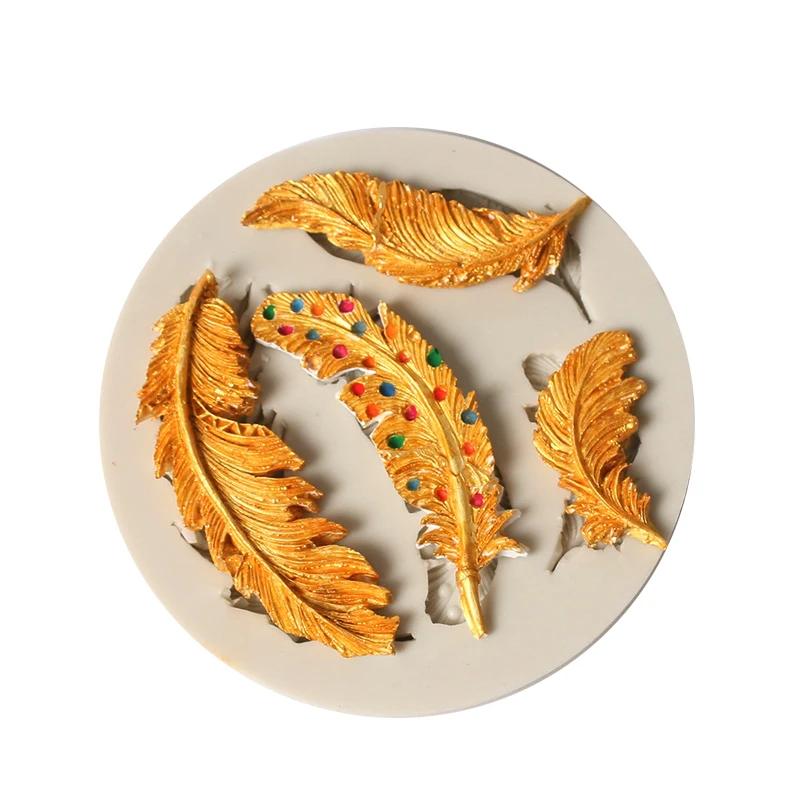 

Free Shipping 4 Four Feathers Cake Fondant & Gum paste Decorating Modeling Tools Designs Sugar craft paste Flower Mold