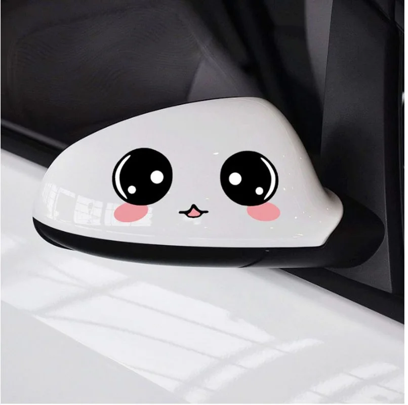 

1PC 12*8cm Cute 3D Eyes Cartoon Smiling Expression Car Sticker Wall Vinyl Window Body Decal Sticker Personality Car Styling