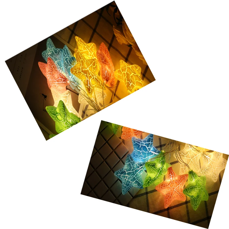 7cm Five-pointed Star 5m 20 led string Fairy light holiday garland Led christmas lights indoor home outdoor wedding decor lamp