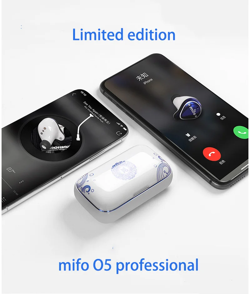 Mifo O5 Bluetooth 5,0 TWS Ограниченная серия Bluetooth гарнитура бинауральные мини наушники-вкладыши HIFI IPX7 водонепроницаемые наушники