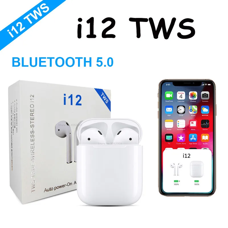 

NEW 2019 i12 TWS Bluetooth Earphone Wireless earphones Touch control Headset 3D Stereo Earbuds Surround Sound Pop Up Window i 12
