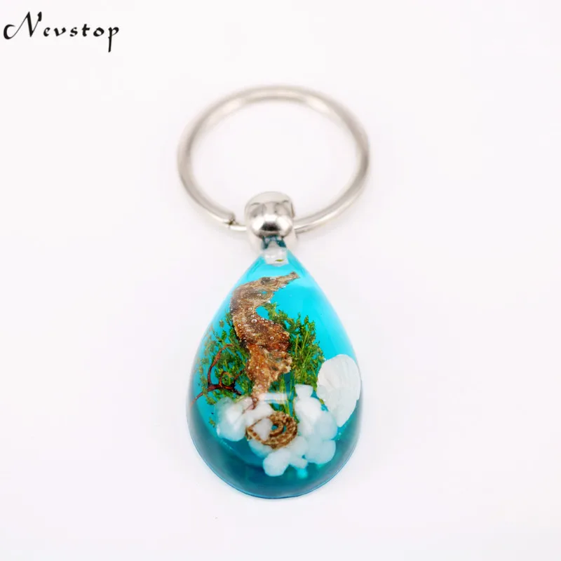 16 PCS charming sea horse key chain dragon sea key ring car key chain kc26