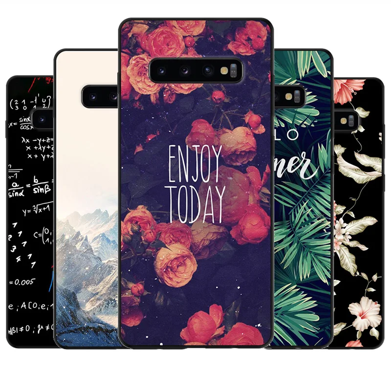 

For Samsung Galaxy S10 Plus S10e S10+ Printed Soft Black Bumper Silicone TPU Cover For Samsung S10 Plus S10 Lite Phone Cover