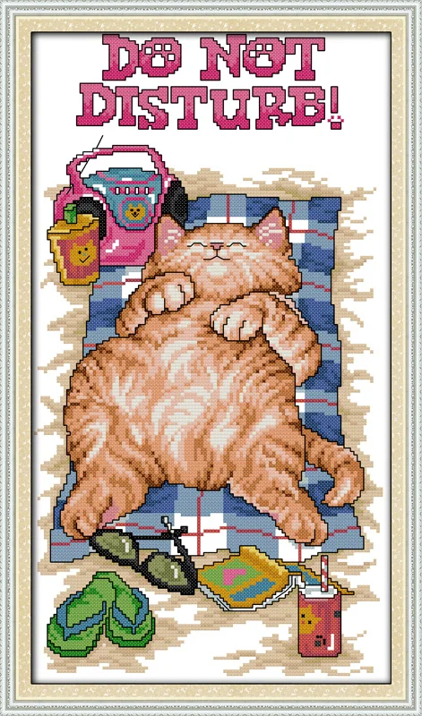 

Do not disturb, counted printed on fabric DMC 14CT 11CT Cross Stitch kits,embroidery needlework Sets Home Decor