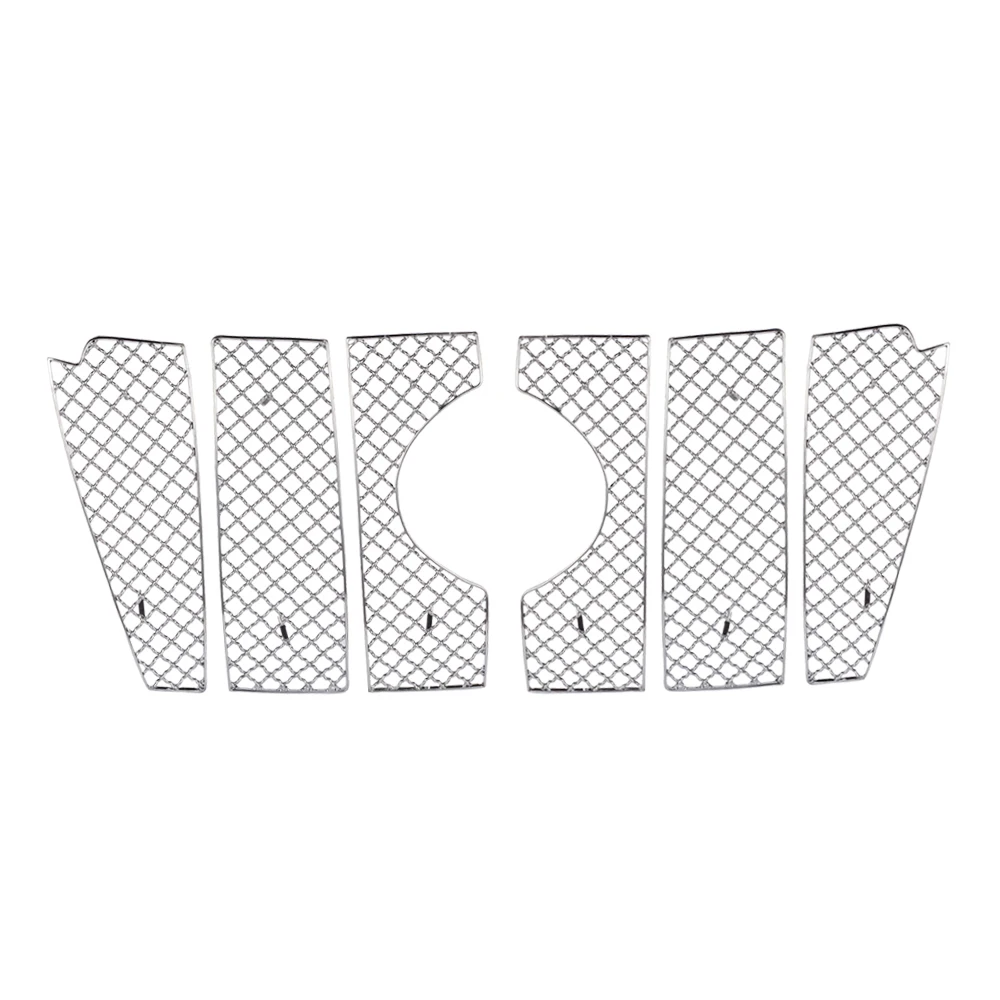 

AUMOHALL 6pcs Stainless Steel Car Racing Grills Honeycomb Style Insect Screening Mesh Front Grille 2014 Year