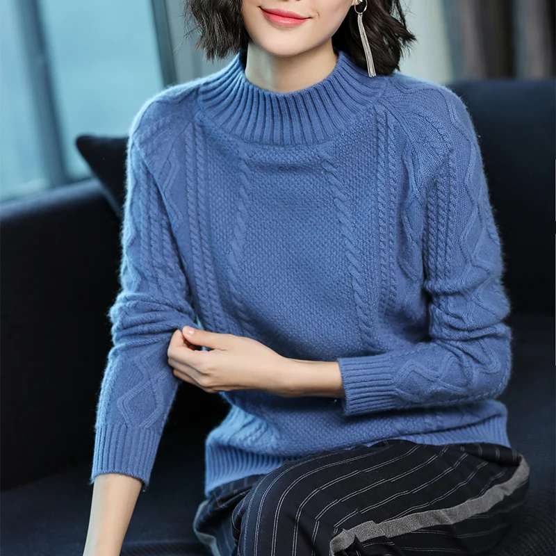 

KMETRAM Wool Sweater Women Clothes 2019 Autumn Winter Turtleneck Knitted Sweaters Korean Style Women Tops Casaco Feminino MY3436