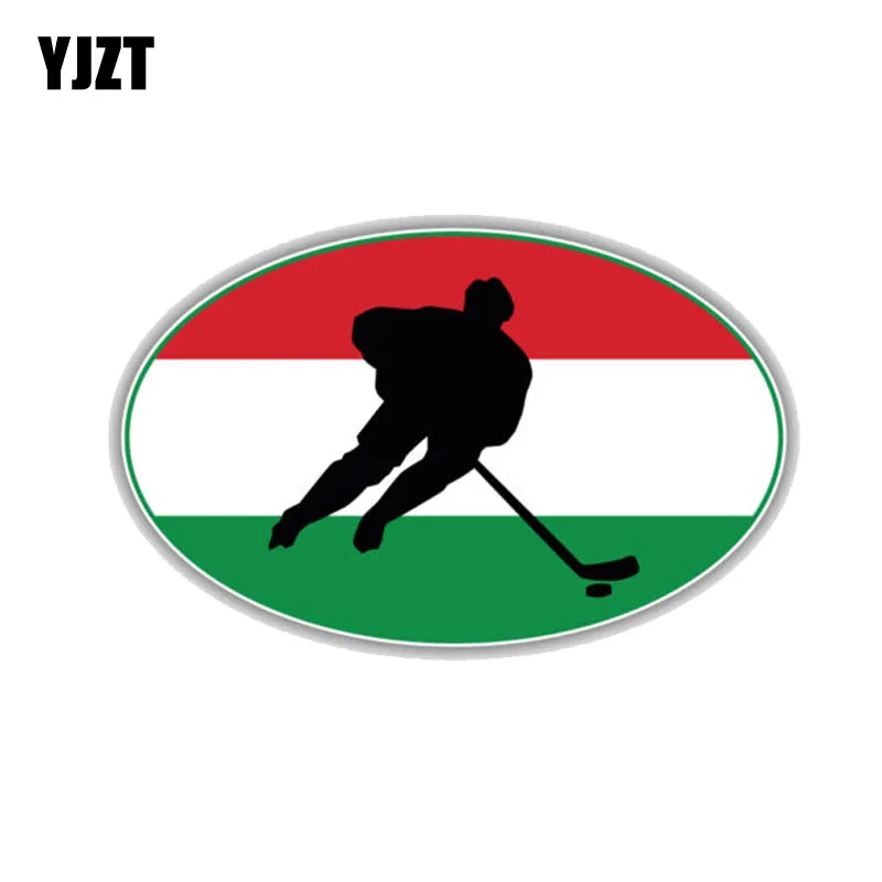 

YJZT 11CM*6.8CM Funny Hungary Flag Hockey PVC Motorcycle Car Sticker 11-00281