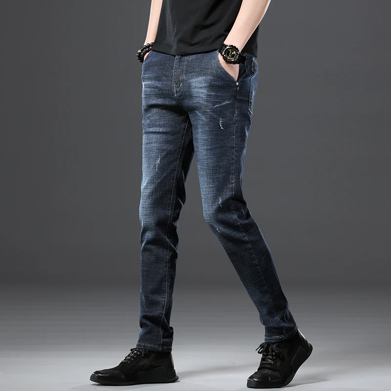 

spring summer arrival trousers high quality casual slim fit jeans men ,men's Classic pencil pants , mens stretch jeans men
