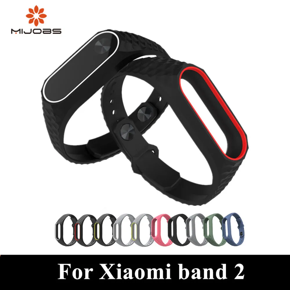 Mijobs mi band 2 сменный Цветной силиконовый смарт браслет Aurora для Xiaomi