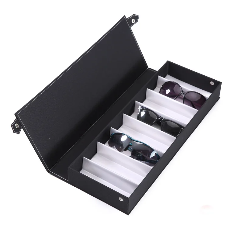 

High Grade 8 Checks Sunglasses Storage Box Dustproof Glasses Display Stand Case Eyewear Organizer Collector
