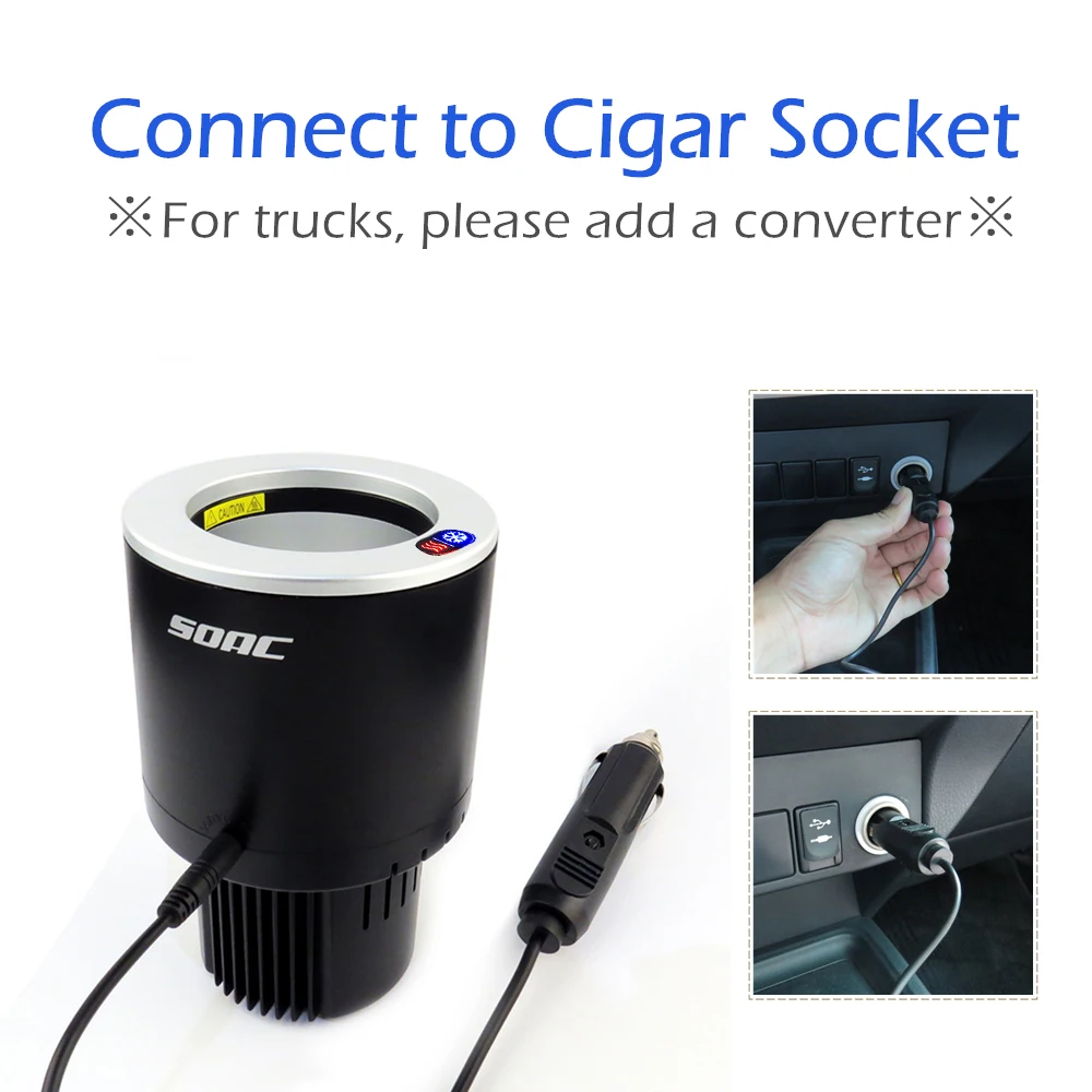 

SOAC Mini Fridge 0.34B Car Vehicle Cooling Heating Cup Holder Portable Drink Holder For Car Camping And Travel