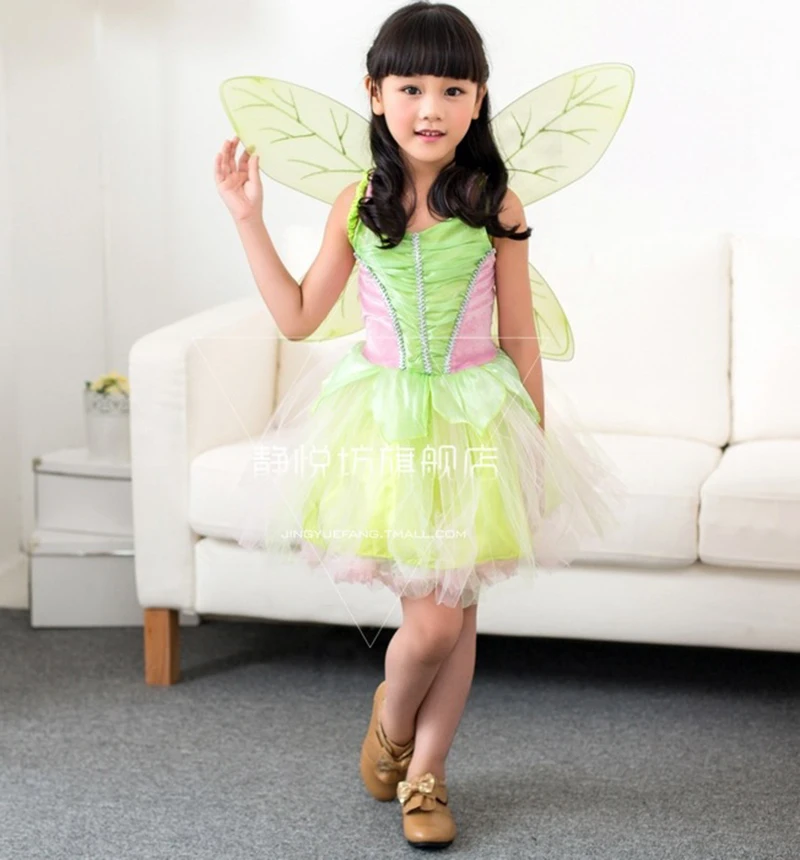 

Cosplay Elfin Tinker Bell Young Girl Costume Children's Wear Evening Dress