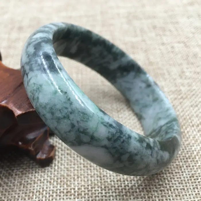 

59mm Certified Grade "A" Natural Green Jadeite Jade Gems Bracelet Bangle 043566