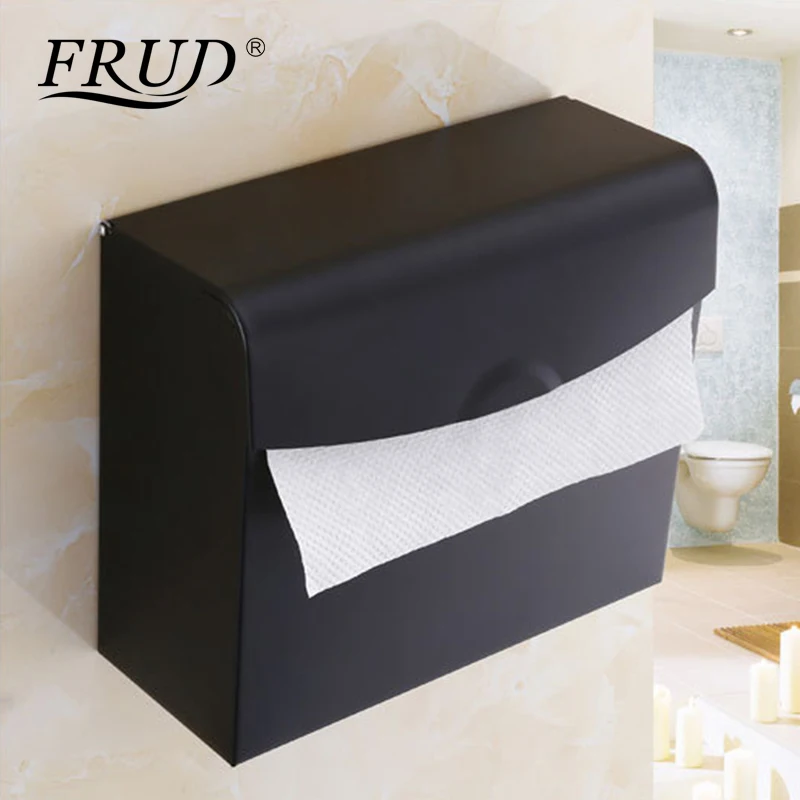 Frud Black Tissue Holder Tissue Box Hotel Wall Hanging Stainless Steel
