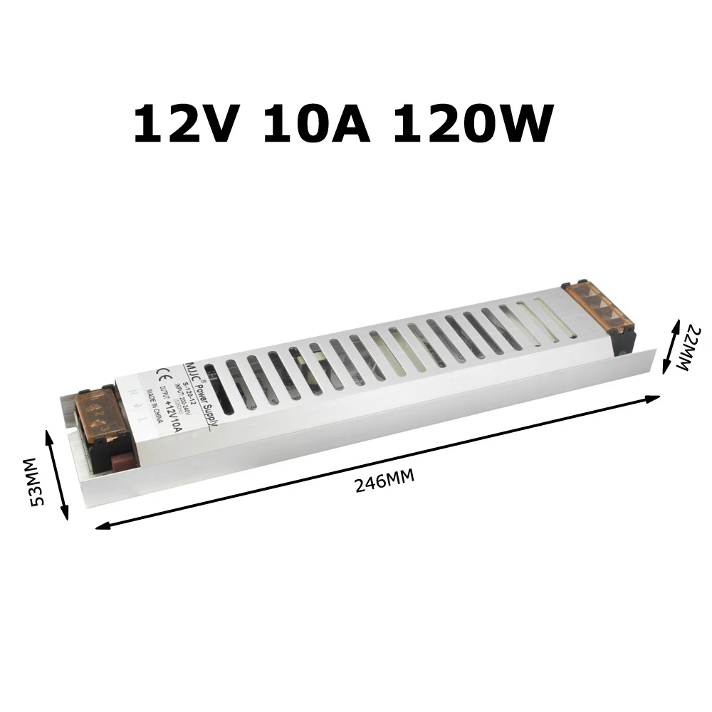 12 вольт источник питания ультра тонкий AC 220V к DC 12 V светодиодный Dirver 60W 100W 120W 150W 200W 300W тонкий импульсный трансформатор