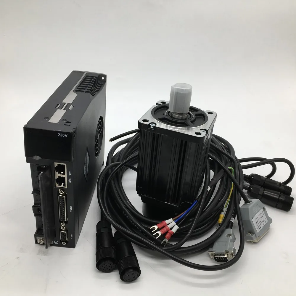 

750W AC Servo Motor Drive Kits NEMA32 80mm 220V 2.4Nm 3000r/min 0.75KW Modbus RS485 Replace Yaskawa Panasonic Fuji Delta for CNC