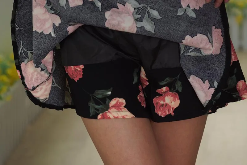 Новая популярная Летняя короткая винтажная юбка, модная женская юбка, шорты, повседневные юбки с цветочным принтом, юбка-брюки, один размер
