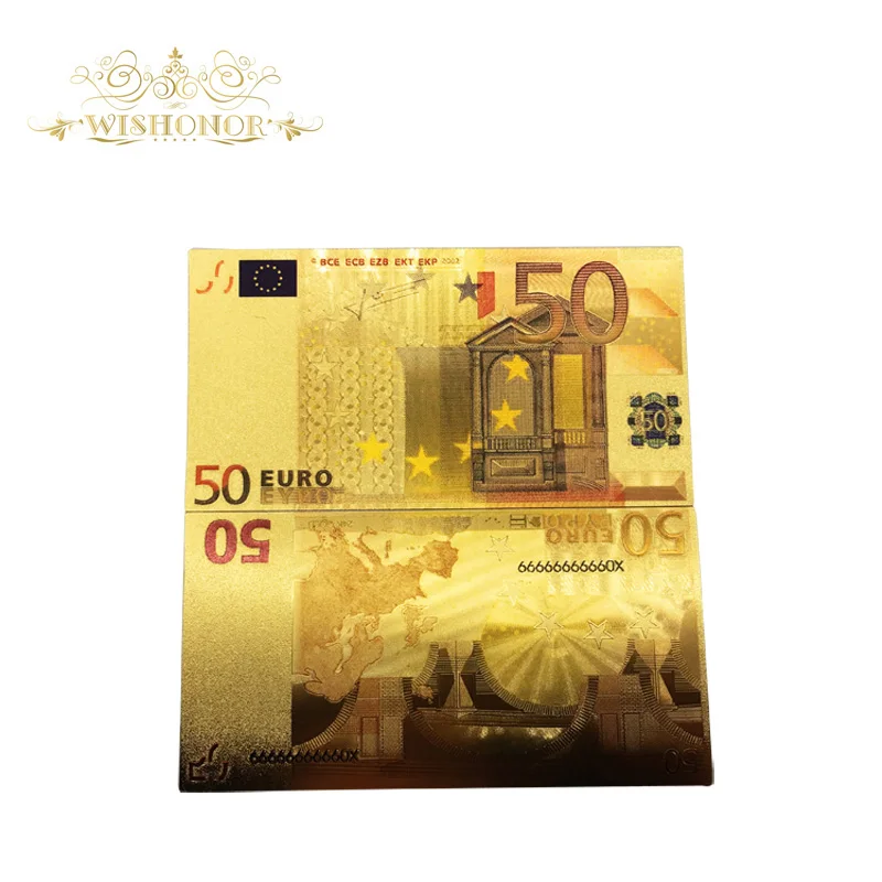 Все тип горячие продажи Европейская банкнота Золотая банкнота евро в 24k позолоченные бумажные деньги для сбора
