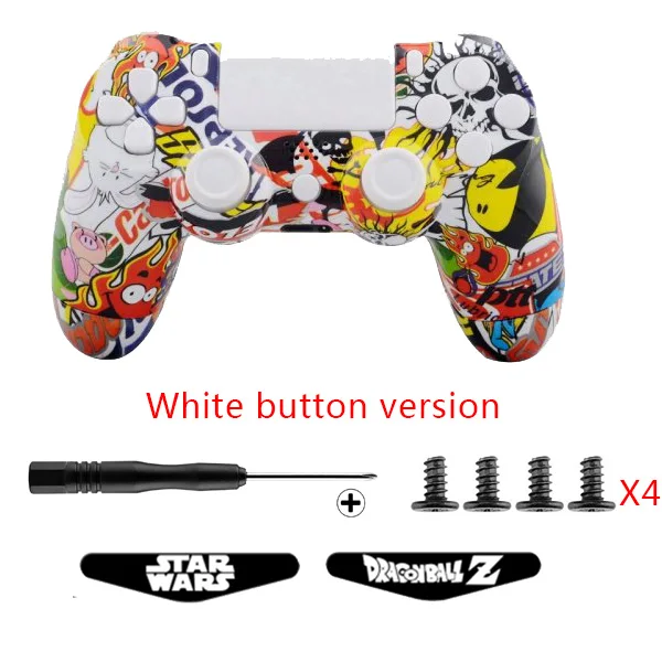 

Sticker Bomb Plastic Hydro Dipped Custom Full Housing Case Cover Shell  Button kit +7x gift for DUALSHOCK 4 PS4 Controller