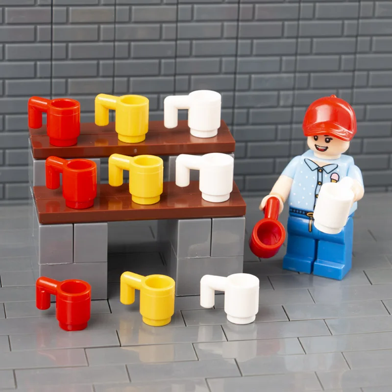 

City Accessories Cup Building Blocks Bar Utensil Beer Cups Mug Tumbler Figure MOC Bricks Assemble Compatible Friends Toys C031