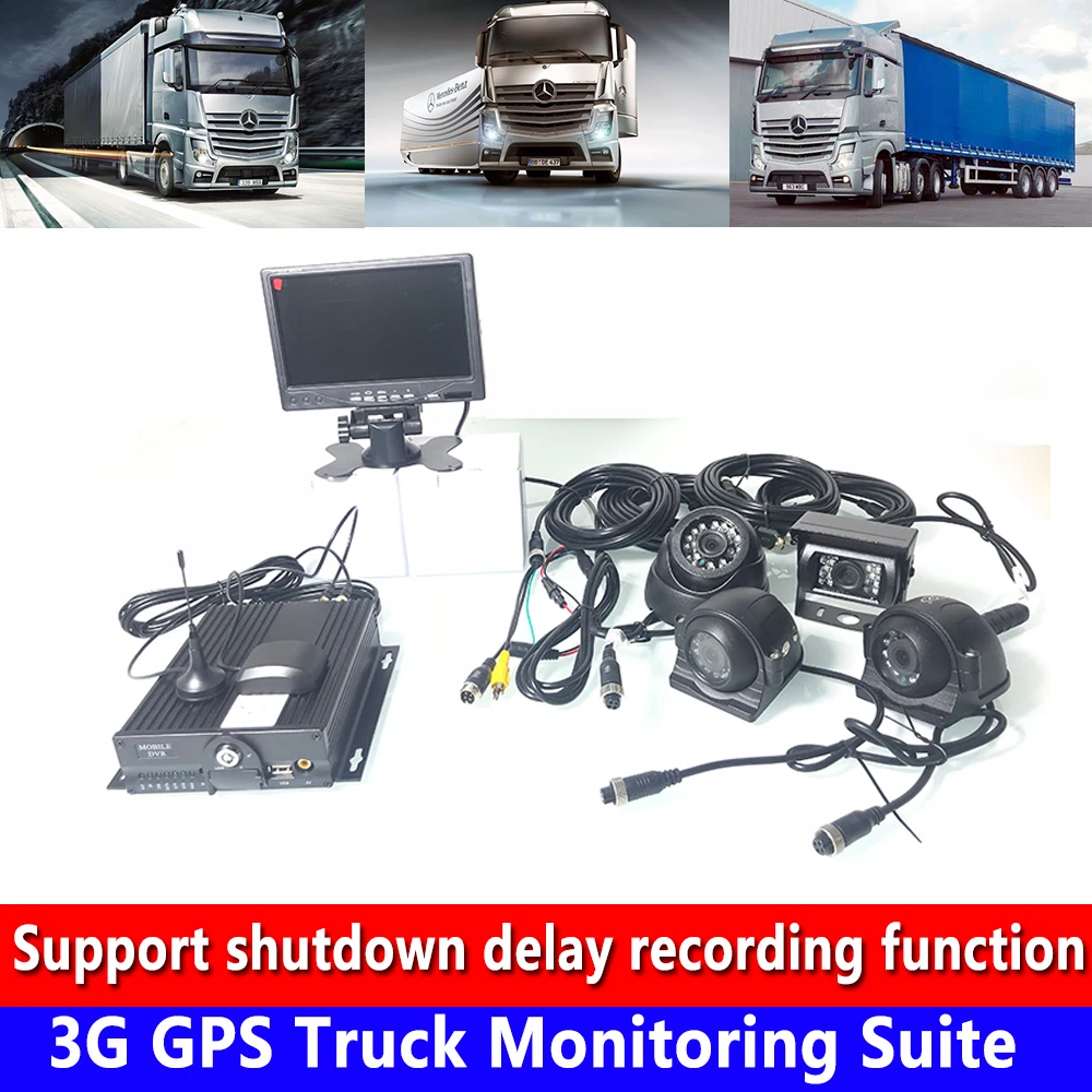 Cheap Factory direct SD card cycle record storage support 4G HD night vision 3G GPS truck monitoring kit harvester / trailer / bus