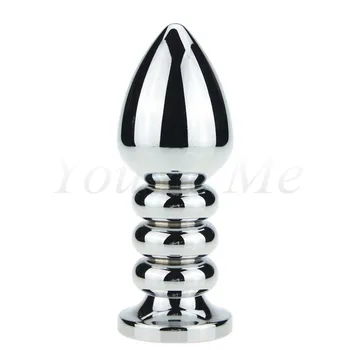 168G Large size metal jeweled huge butt plug steel crystal anal plug beads 13 color for choose Adult Sex Toys for Women and Men 1