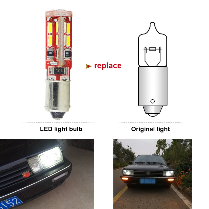Светодиодная лампа SAARMAT 2 шт. BAX9S H6W 6000K белые чипы 19SMD Canbus без ошибок светодиодная