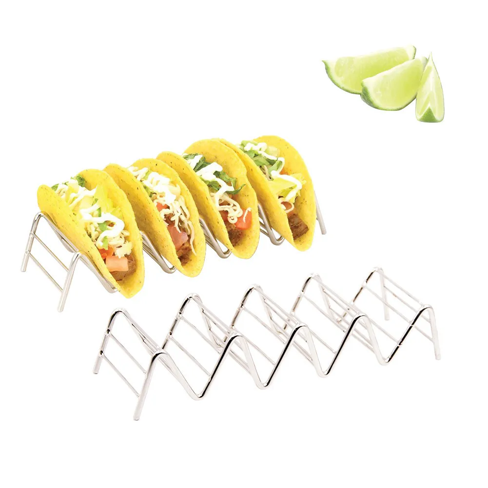 2 PCS Taco Holder Creative Stainless Steel Durable Rack Useful Pizza