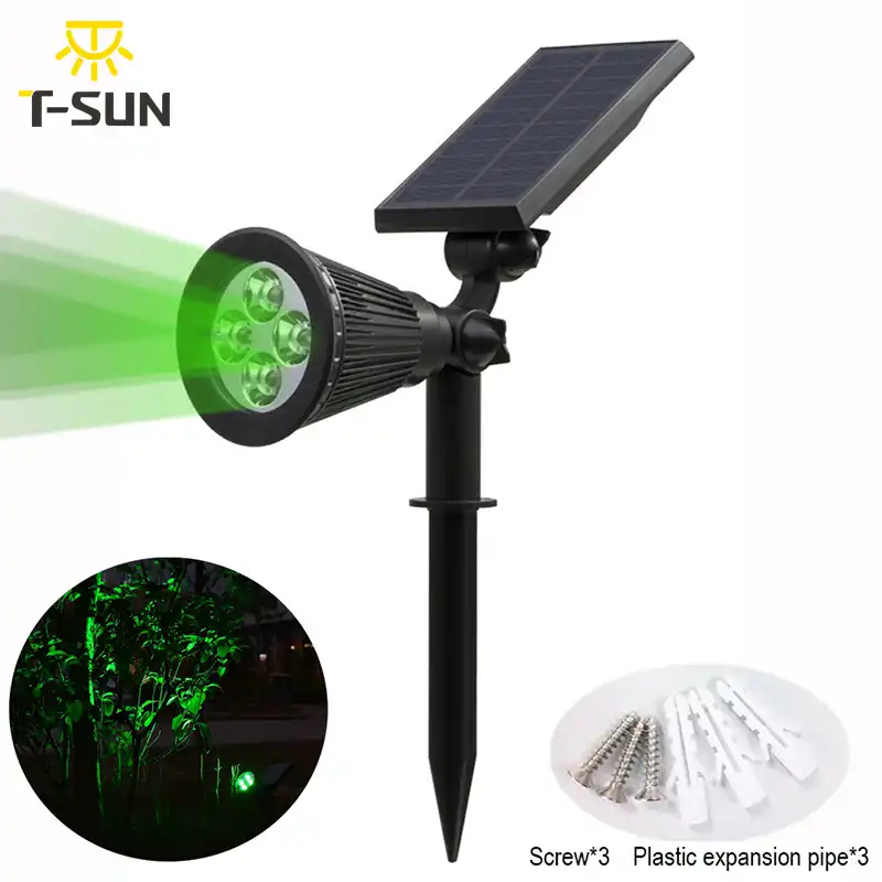 T Sunrise 2 Pack Green Led Solar Lights Spotlight Lamp