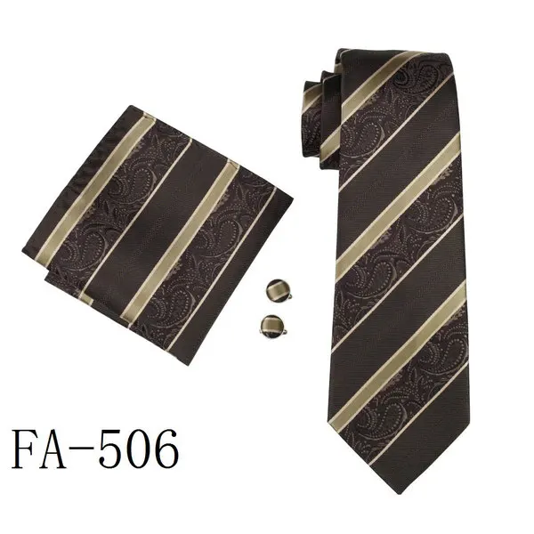 33 стиля галстука для мужчин, цветные шелковые классические жаккардовые галстуки, запонки, набор для бизнеса, вечерние, свадебные галстуки - Цвет: FA-506