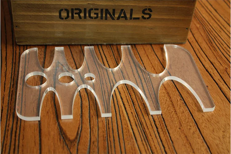 

New Acrylic Belt Tail Round Hole Stencil Templates Leather Strap Craft DIY Template Board Tool for Leathercraft Punching Tools