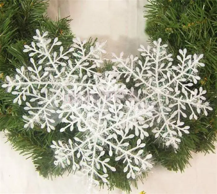 30 шт./компл. = 10 висячие украшения стереоскопический снег для рождественской елки рождественская декорация белые снежные снежинки